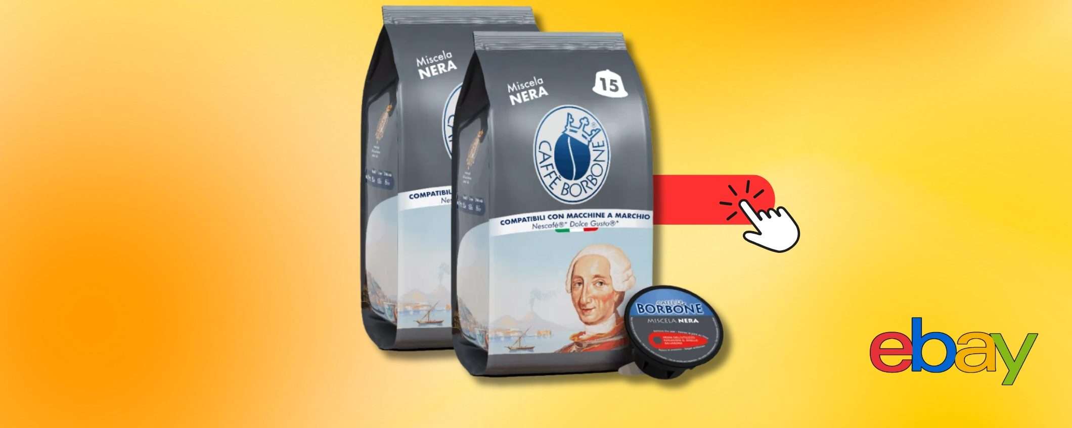 Caffè Borbone incontra Nescafé Dolce Gusto: 180 capsule a prezzo unico Caffè Borbone incontra Nescafé Dolce Gusto: 180 capsule a prezzo unico