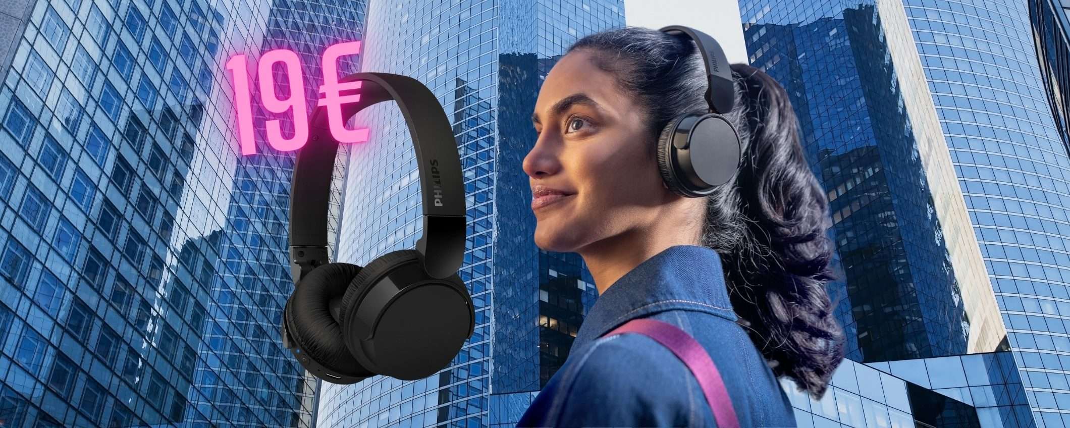 Cuffie wireless PHILIPS con autonomia infinita di 55 ore adesso a soli 19€ Cuffie wireless PHILIPS con autonomia infinita di 55 ore adesso a soli 19€