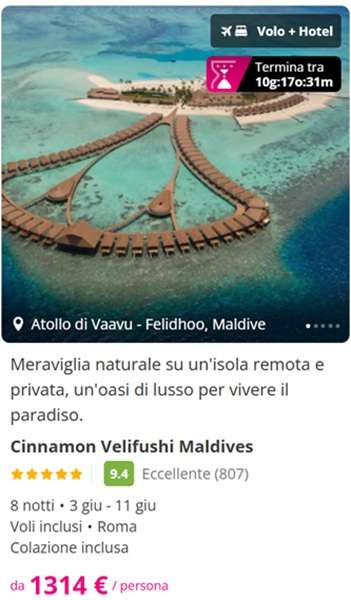 offerte vacanze estate 2025 lastminute.com maldive