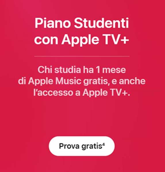 piano studenti apple music regala apple tv+ 
