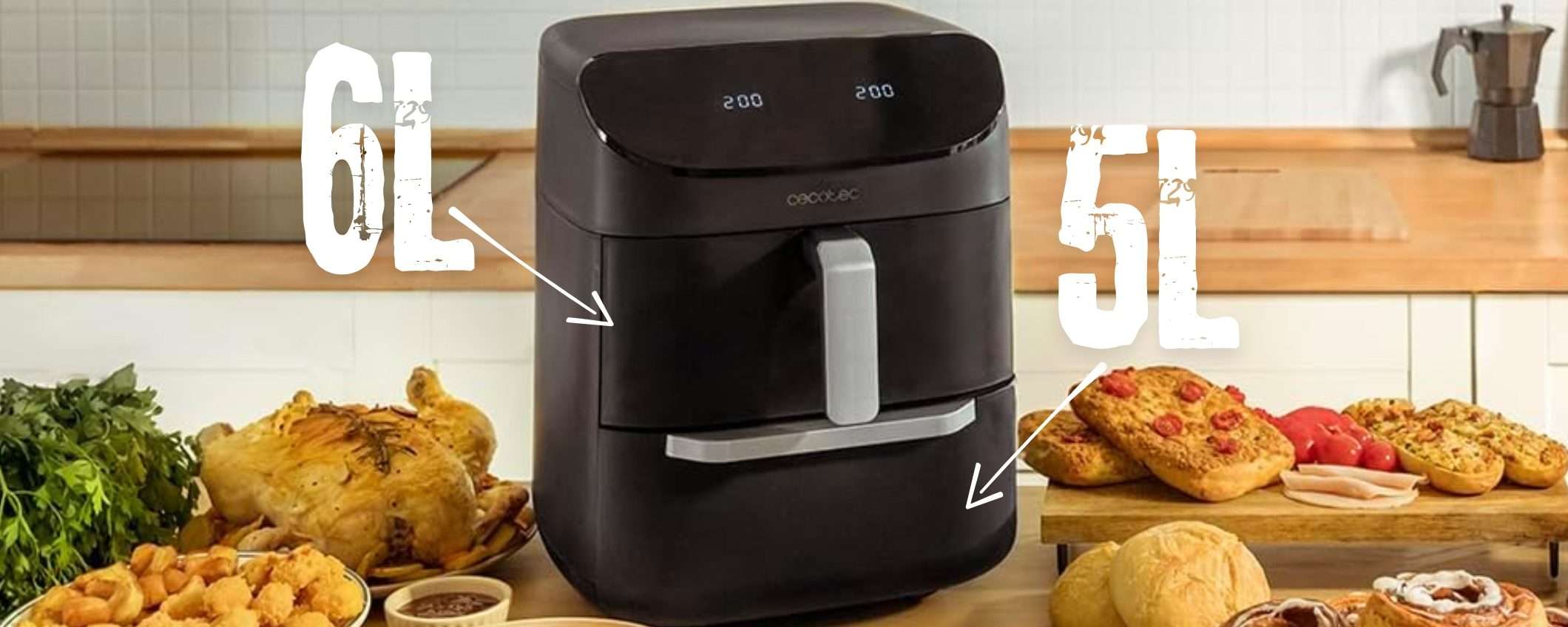 Piatti buonissimi e cucina sana con la friggitrice ad aria Cecotec 2 in 1 da 11L Piatti buonissimi e cucina sana con la friggitrice ad aria Cecotec 2 in 1 da 11L
