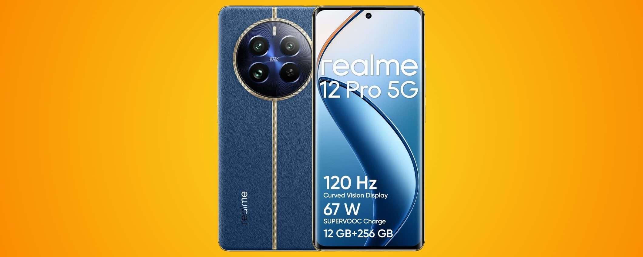 realme 12 Pro 5G: 12+256GB, teleobiettivo Sony e display curvo con il 42% di SCONTO realme 12 Pro 5G: 12+256GB, teleobiettivo Sony e display curvo con il 42% di SCONTO