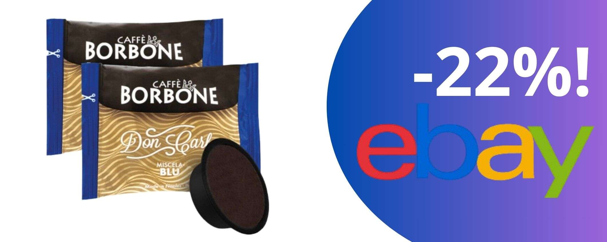 Scorta di 300 capsule di caffè Borbone ad un prezzo imperdibile: tua con il 22% di sconto Scorta di 300 capsule di caffè Borbone ad un prezzo imperdibile: tua con il 22% di sconto