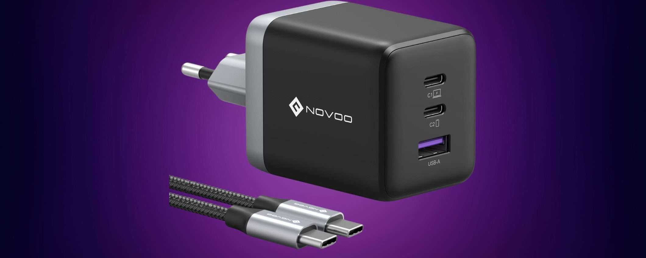 Caricatore USB-C 100W con 3 porte in sconto LAMPO su Amazon