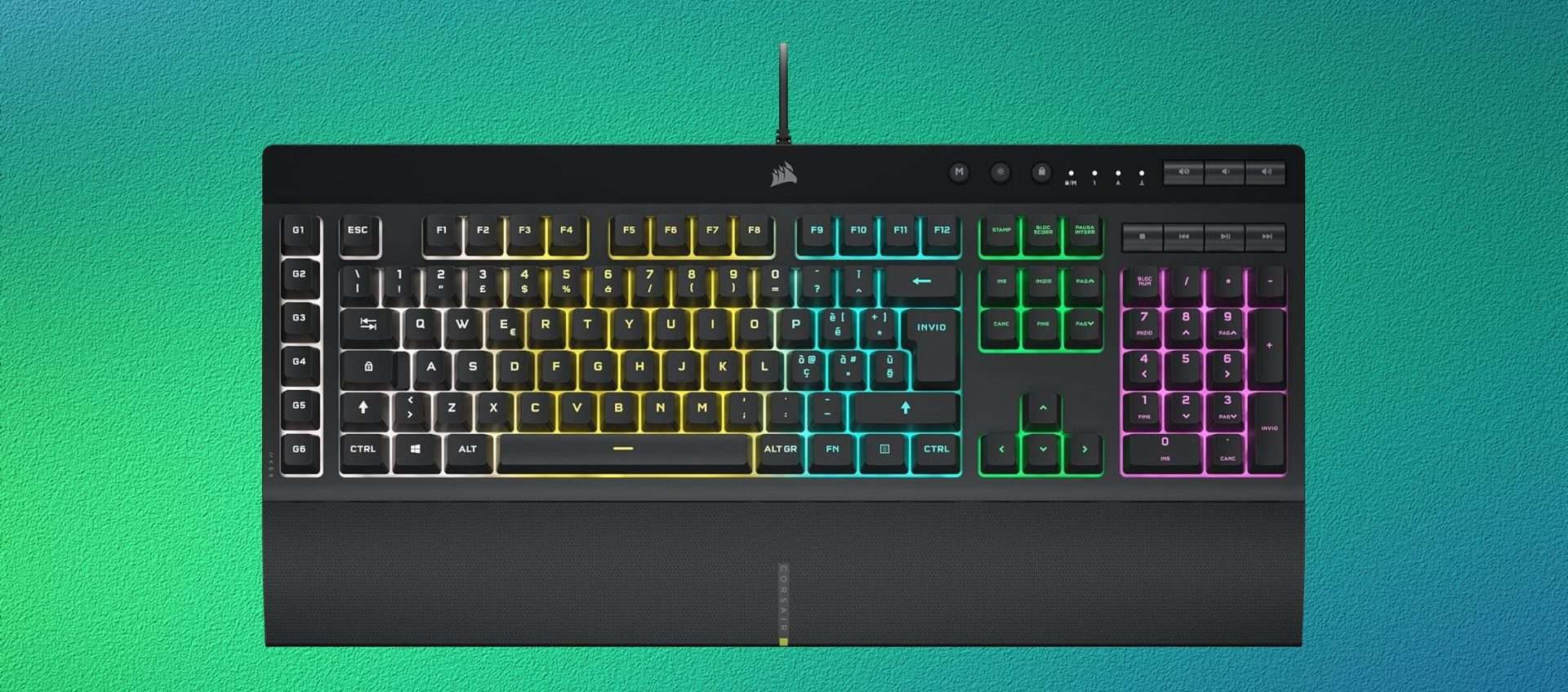 Corsair K55 RGB PRO: la tastiera gaming cablata con RGB e macro in offerta Corsair K55 RGB PRO: la tastiera gaming cablata con RGB e macro in offerta