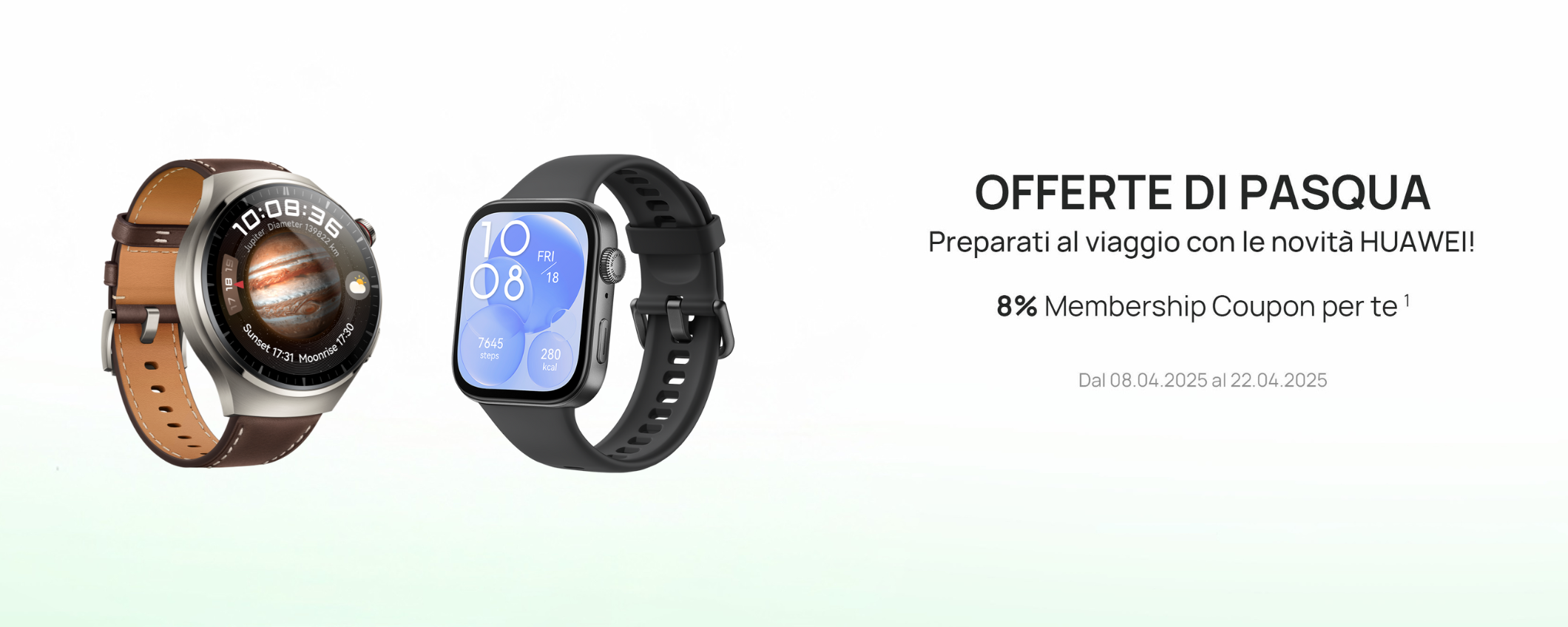 Offerta di Pasqua HUAWEI: WATCH 4 Pro e FIT 3 al miglior prezzo Offerta di Pasqua HUAWEI: WATCH 4 Pro e FIT 3 al miglior prezzo
