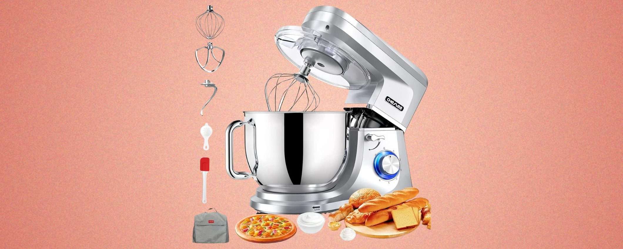 Impastatrice Professionale con utensili in SUPER SCONTO: la paghi 90 euro in meno Impastatrice Professionale con utensili in SUPER SCONTO: la paghi 90 euro in meno