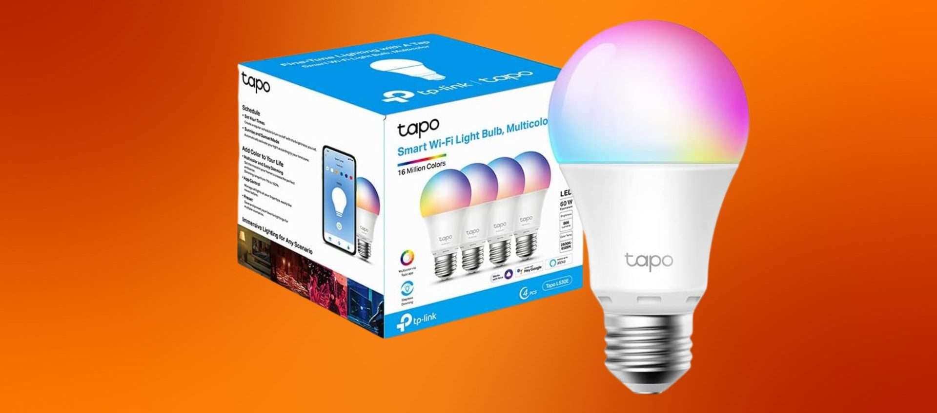 Lampadine Tapo: illuminazione smart a prezzo mini con lo sconto del 19% Lampadine Tapo: illuminazione smart a prezzo mini con lo sconto del 19%