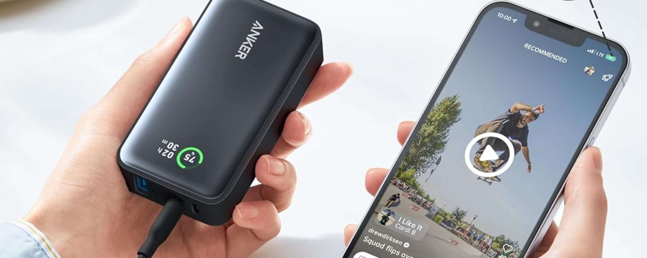 Power bank da 10.000mAh con ricarica RAPIDA: su Amazon in sconto (-30%)