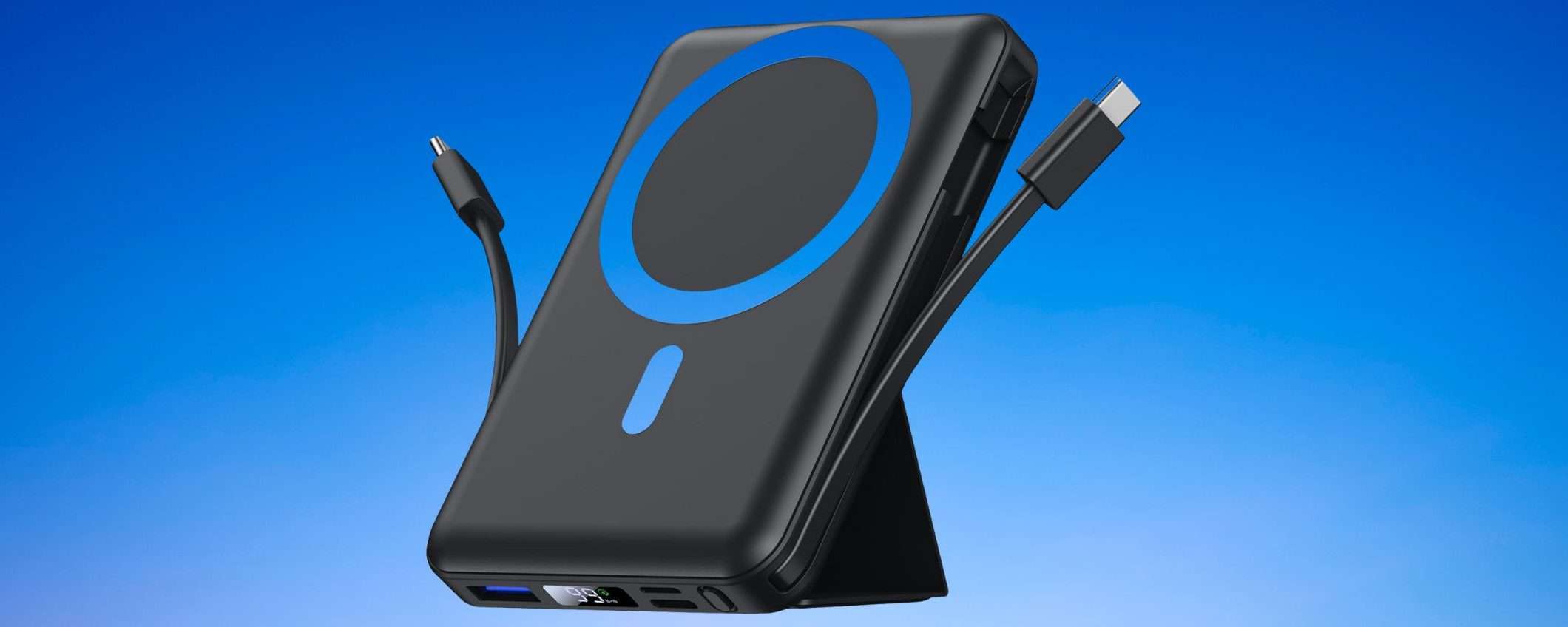 Power bank magnetico 10000mAh con cavi integrati: sconto AFFARE su Amazon Power bank magnetico 10000mAh con cavi integrati: sconto AFFARE su Amazon