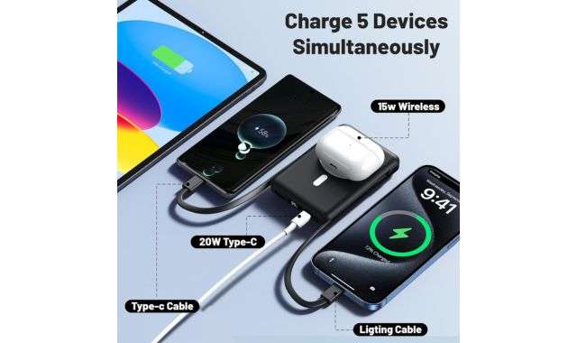 Power bank magnetico 5 cavi