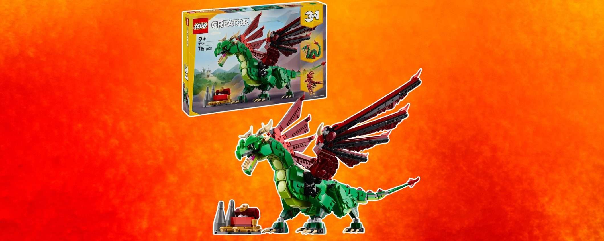 Set LEGO Drago Medievale 3-in-1: sconto INFUOCATO su Amazon Set LEGO Drago Medievale 3-in-1: sconto INFUOCATO su Amazon