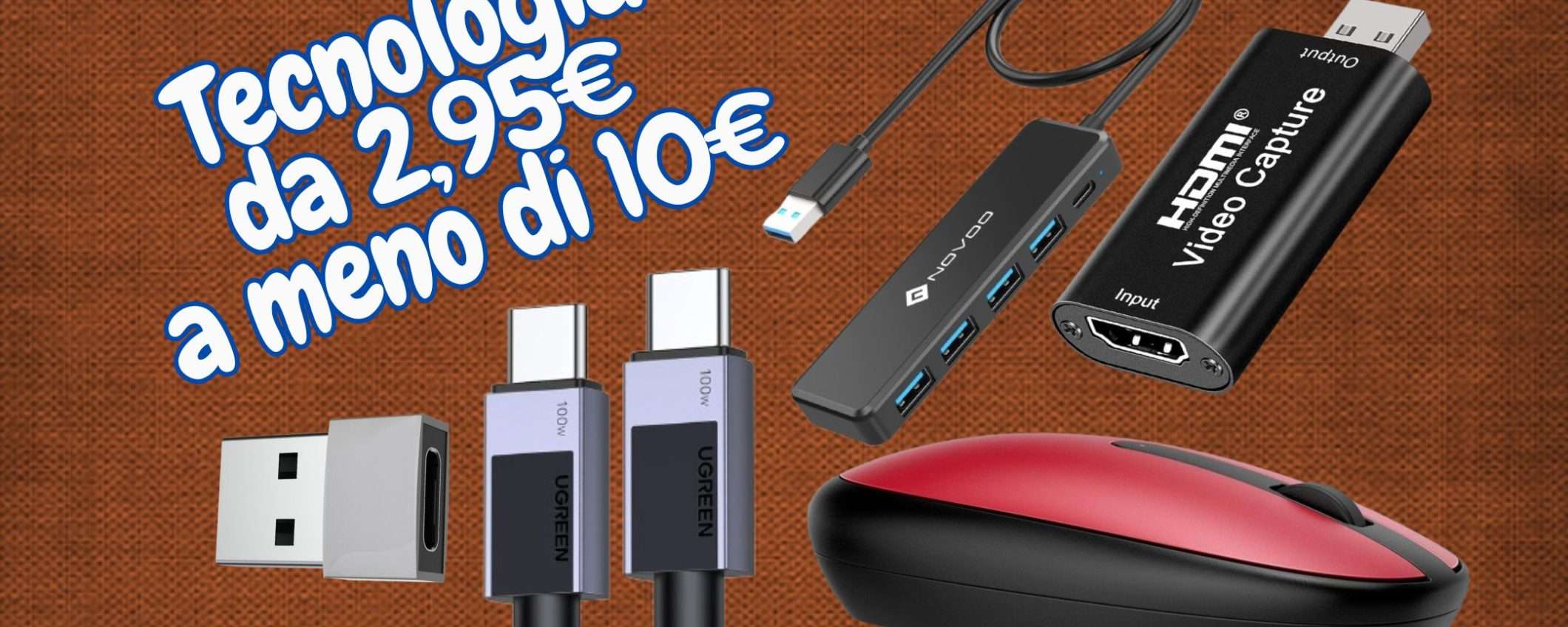 Tecnologia da 2,95€ a meno di 10€: BOMBE fra i prodotti Amazon del momento Tecnologia da 2,95€ a meno di 10€: BOMBE fra i prodotti Amazon del momento