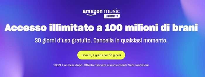 amazon music offerta