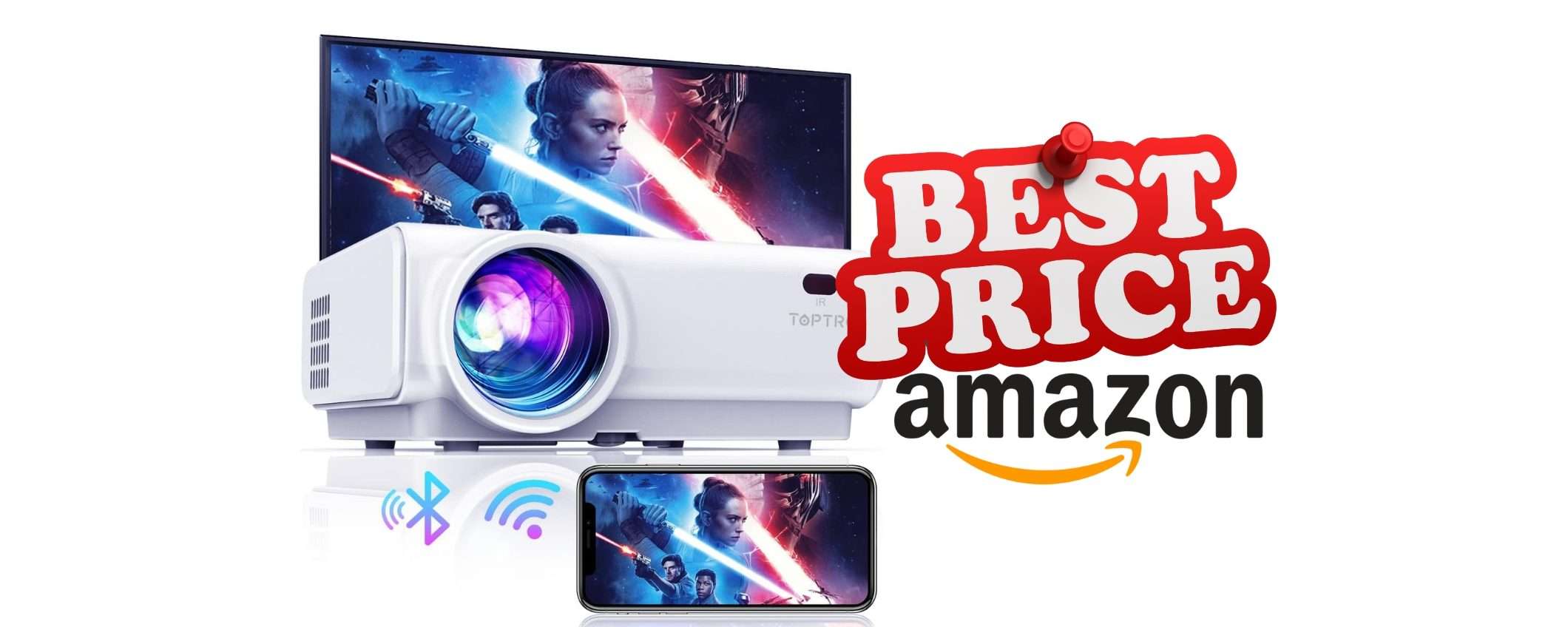 Il CINEMA nel salotto con questo Mini proiettore portatile WiFi in sconto del 59% Il CINEMA nel salotto con questo Mini proiettore portatile WiFi in sconto del 59%