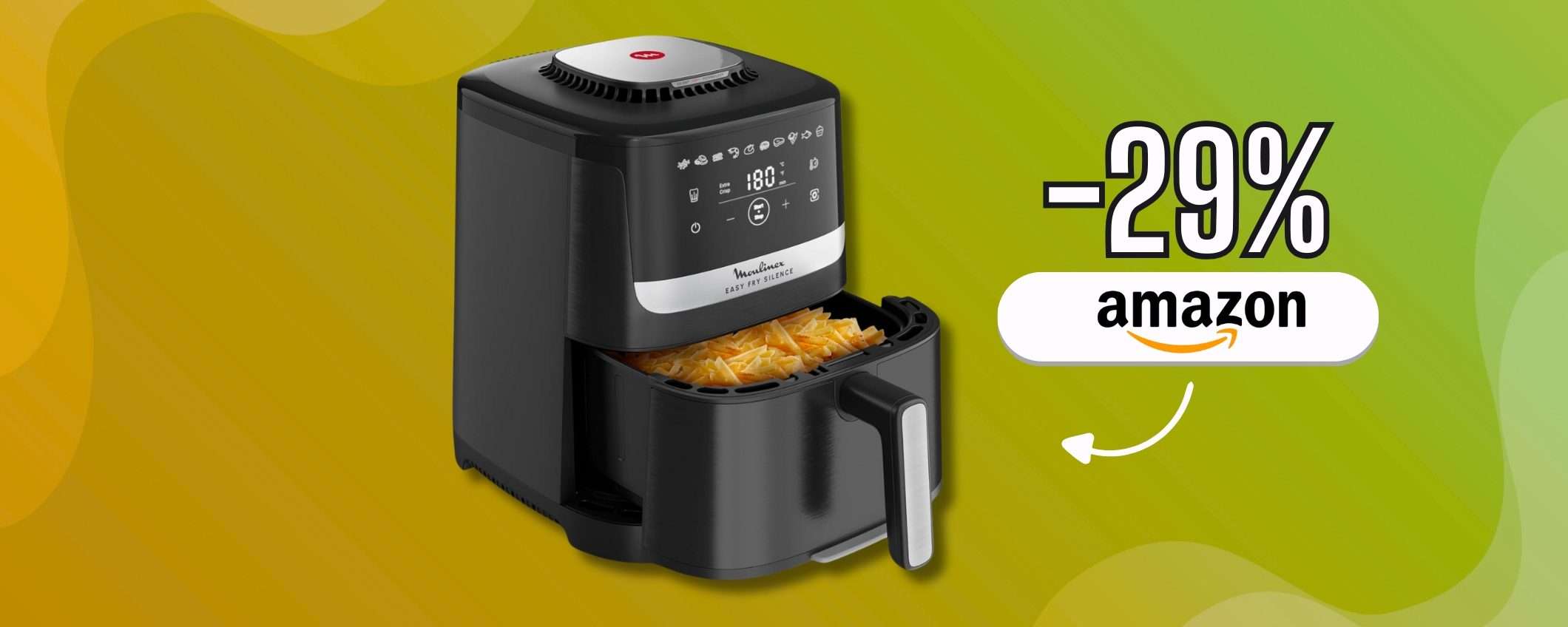 Moulinex Easy Fry Silence dal design slim ma capienza XXL (-29%) Moulinex Easy Fry Silence dal design slim ma capienza XXL (-29%)