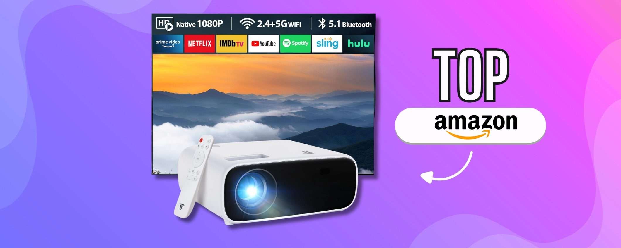 Il cinema è casa tua con questo proiettore 4K, sotto i 100€ è regalato Il cinema è casa tua con questo proiettore 4K, sotto i 100€ è regalato