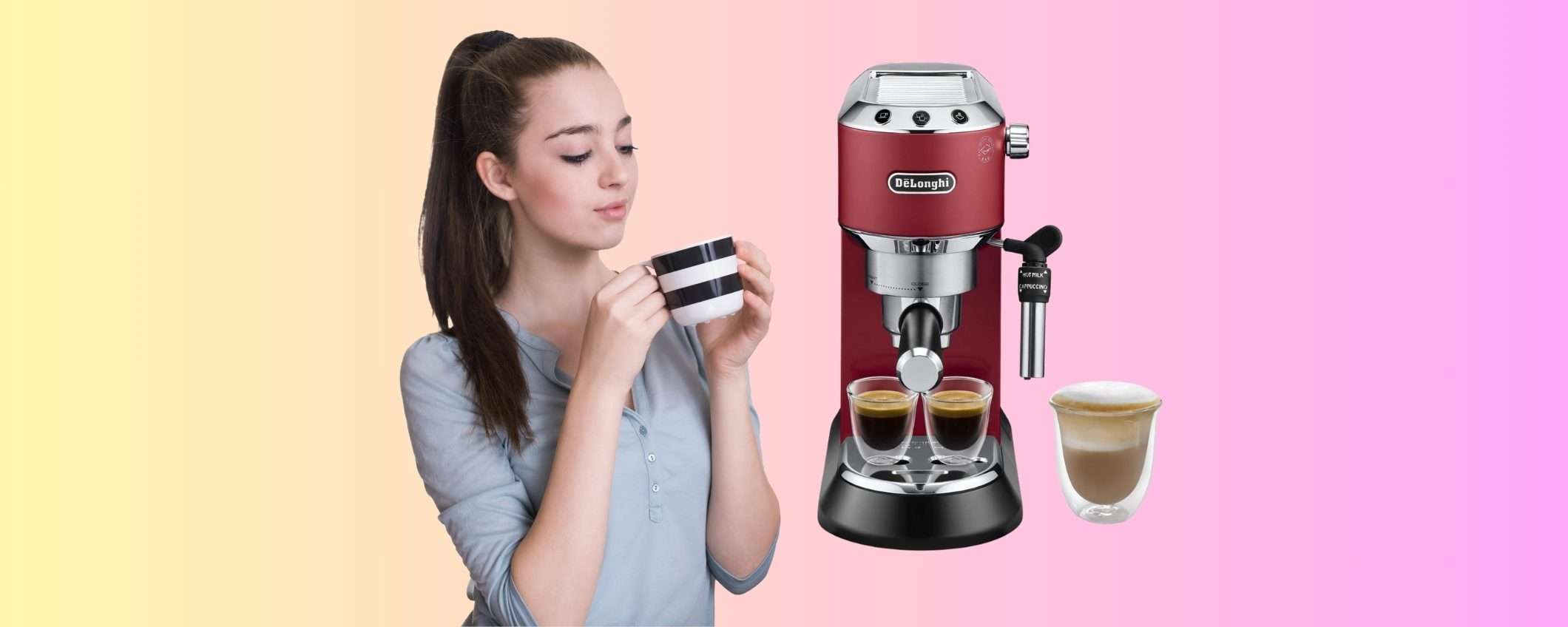De'Longhi Dedica: caffè in polvere o cialde + montalatte manuale (-23%) De'Longhi Dedica: caffè in polvere o cialde + montalatte manuale (-23%)