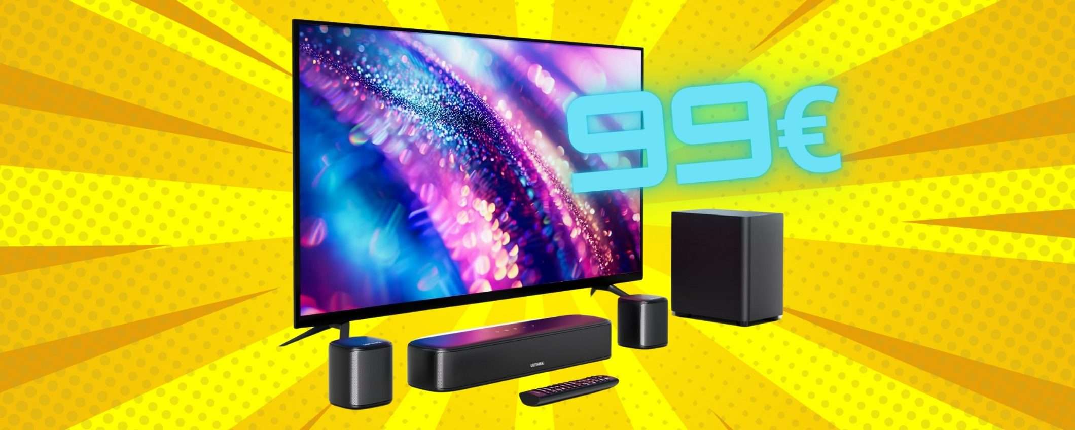 Home Theater pazzesco con la Soundbar Ultimea + subwoofer e 2 altoparlanti (99€) Home Theater pazzesco con la Soundbar Ultimea + subwoofer e 2 altoparlanti (99€)