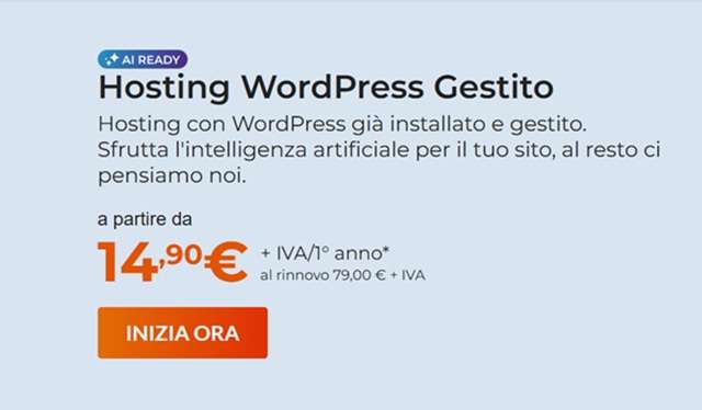 hosting wordpress gestito aruba offerta
