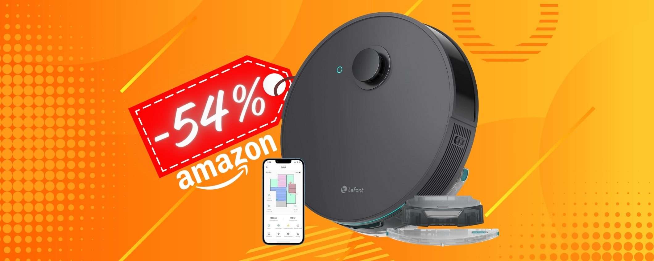 LEFANT N3: il Robot che mappa le stanze, aspira e lava oggi in MAXI SCONTO LEFANT N3: il Robot che mappa le stanze, aspira e lava oggi in MAXI SCONTO