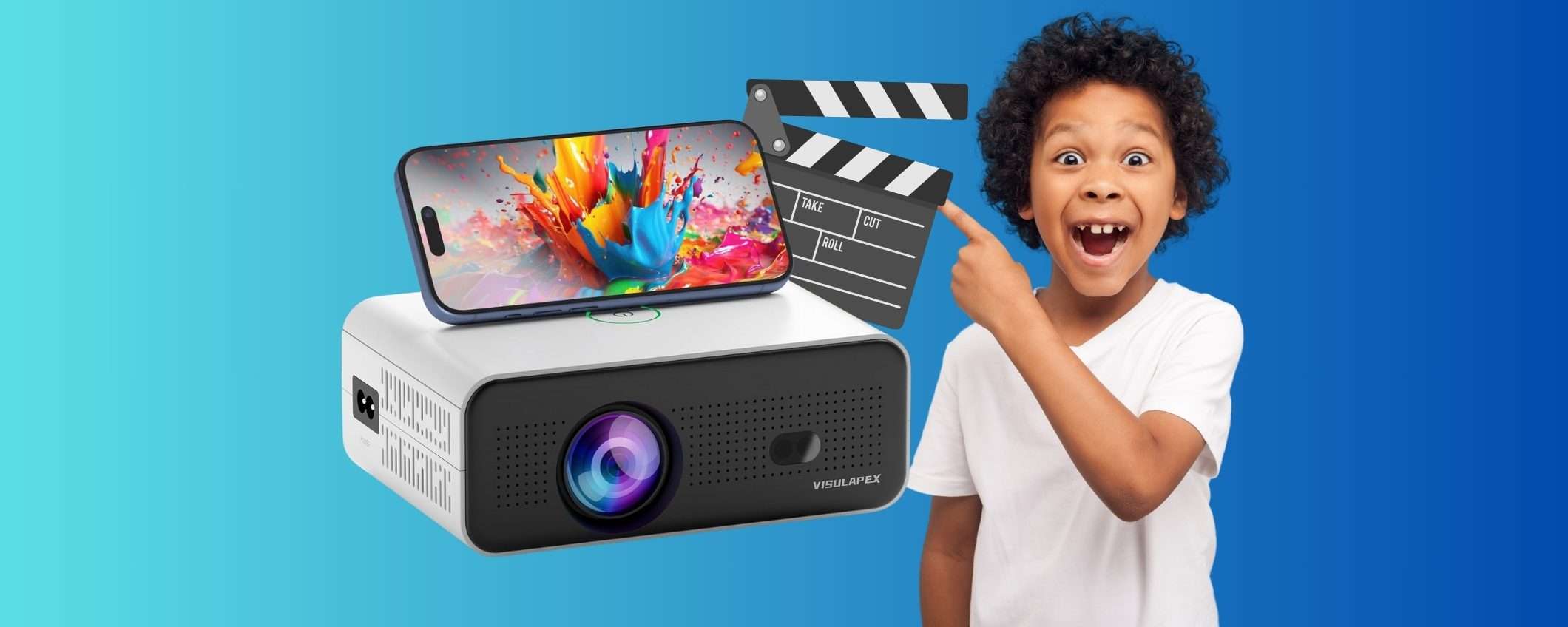 Con questo mini proiettore WiFi porti il cinema dentro casa a soli 69€ con il COUPON Con questo mini proiettore WiFi porti il cinema dentro casa a soli 69€ con il COUPON