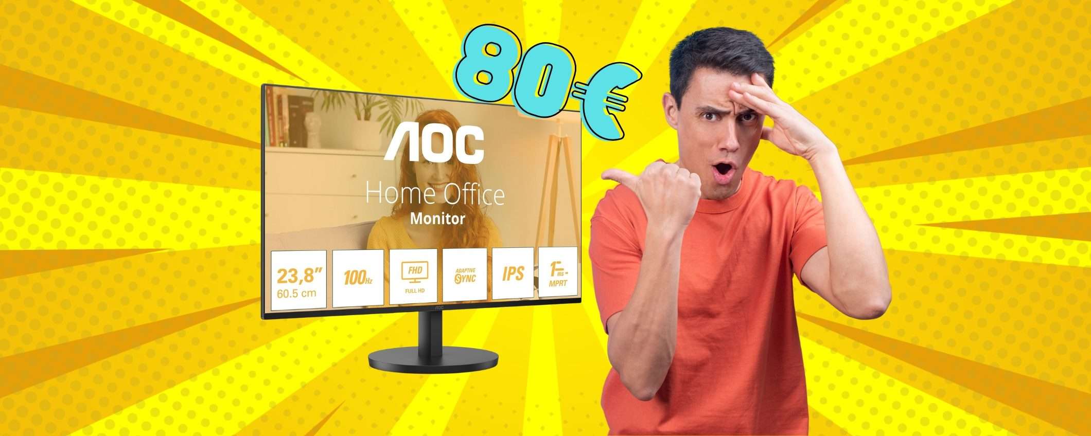 Monitor AOC da 24 pollici FHD con altoparlanti integrati a un PREZZO MAI VISTO Monitor AOC da 24 pollici FHD con altoparlanti integrati a un PREZZO MAI VISTO