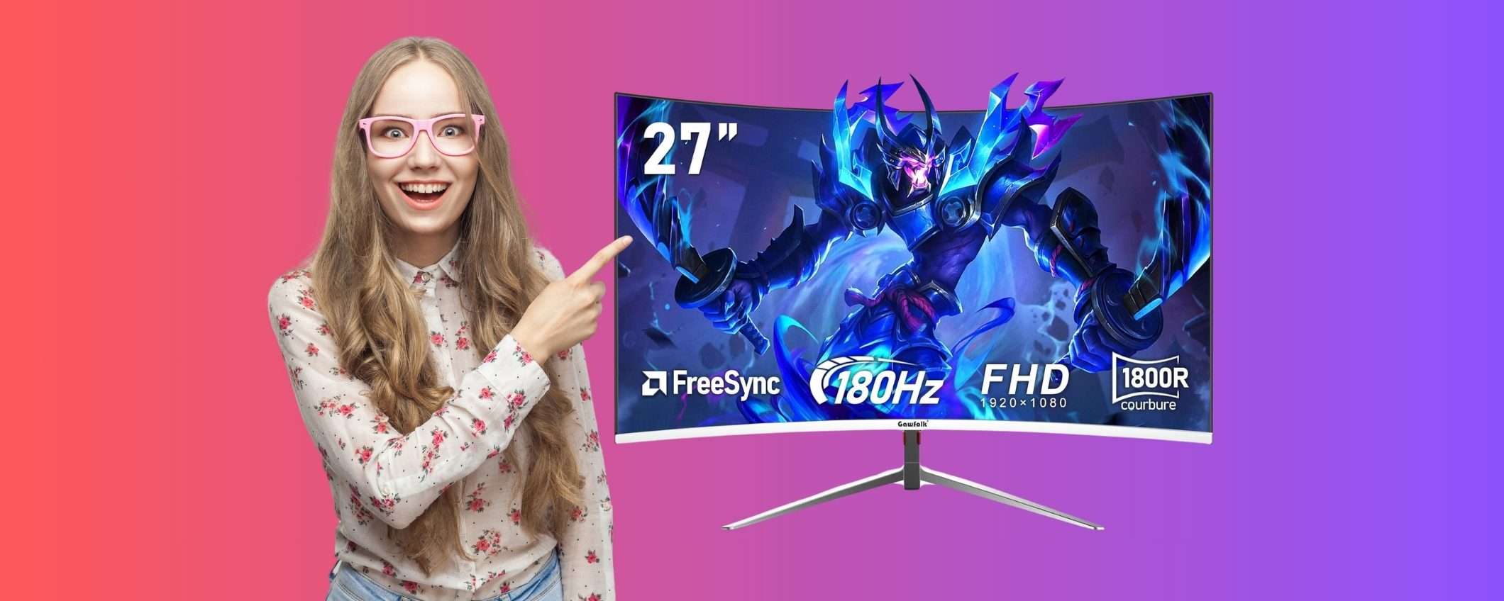Monitor curvo FHD da 27