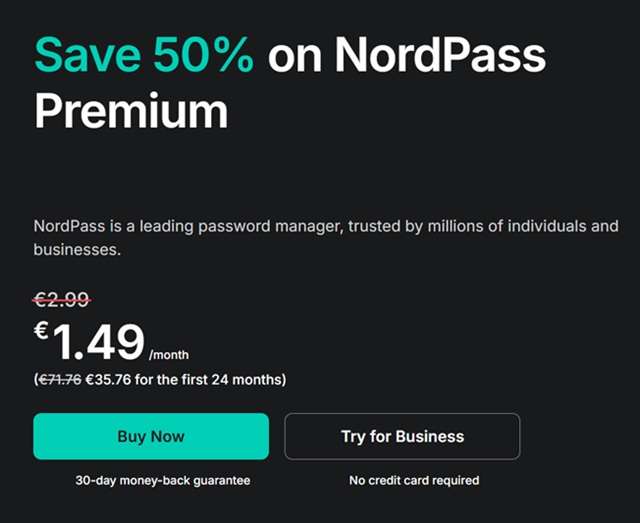 nordpass premium offerta