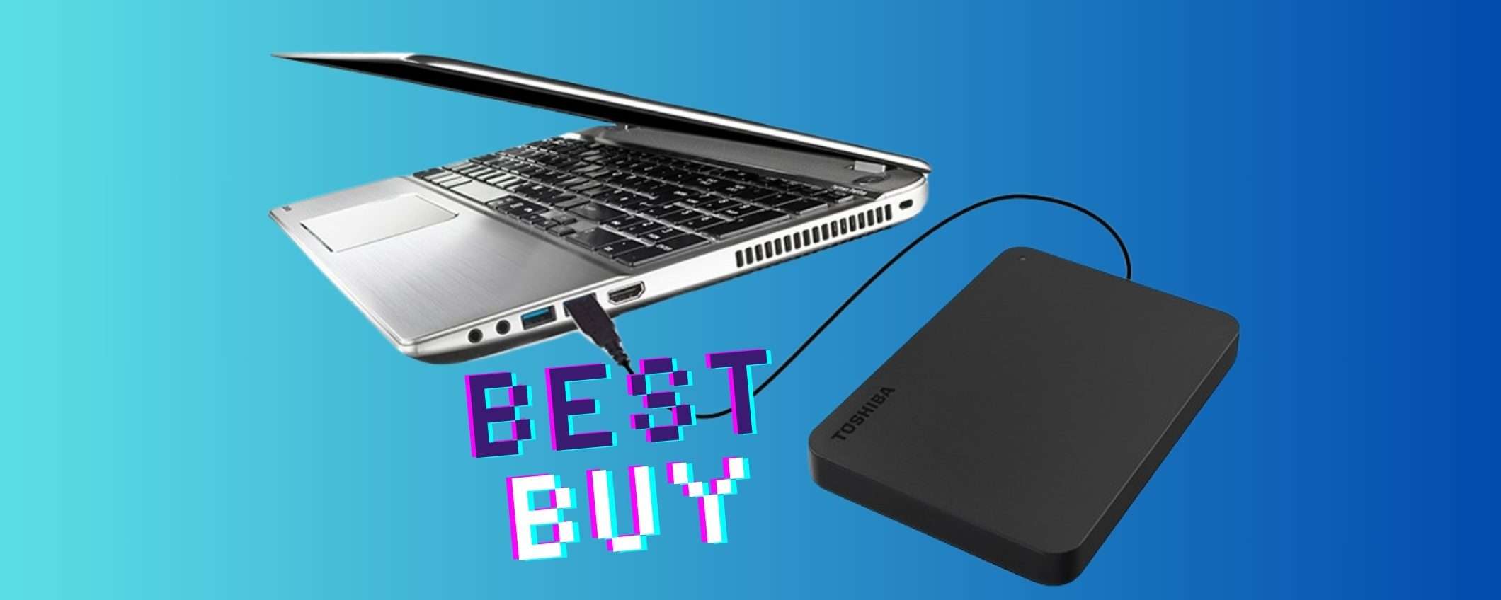 PC più leggero e dati sempre con te con l'HD Toshiba Canvio Basics da 4TB in OFFERTA PC più leggero e dati sempre con te con l'HD Toshiba Canvio Basics da 4TB in OFFERTA