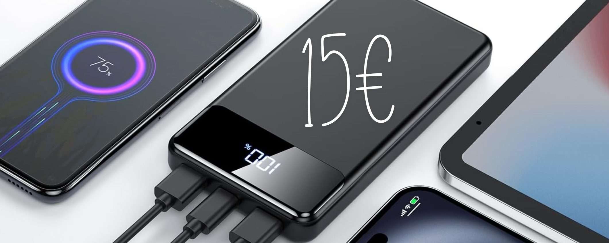 Power Bank da 12000mAh a PREZZO RIDICOLO: solo 15€ su Amazon Power Bank da 12000mAh a PREZZO RIDICOLO: solo 15€ su Amazon