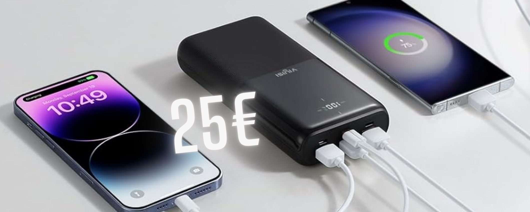 Power Bank da 30000mAh, potenza da 20W e 4 uscite tuo a soli 25€ Power Bank da 30000mAh, potenza da 20W e 4 uscite tuo a soli 25€