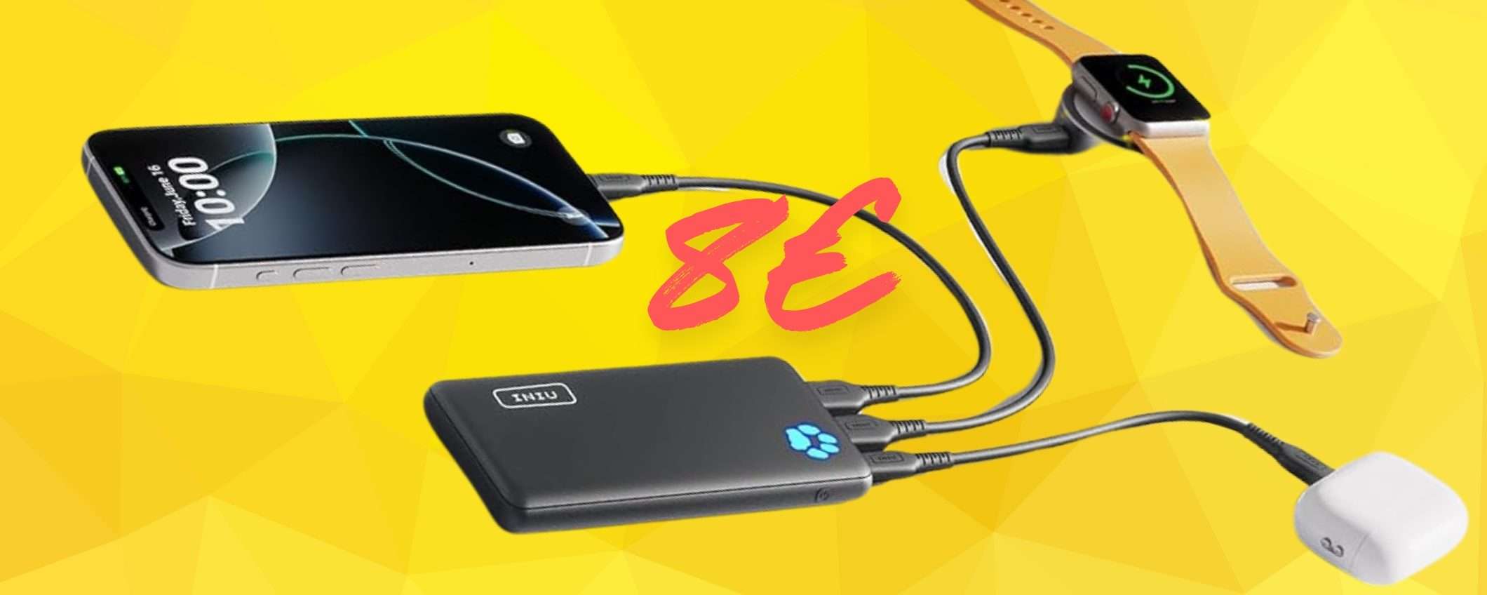 Power Bank con ricarica rapida di più dispositivi a soli 8€ con il TRIPLO SCONTO Power Bank con ricarica rapida di più dispositivi a soli 8€ con il TRIPLO SCONTO