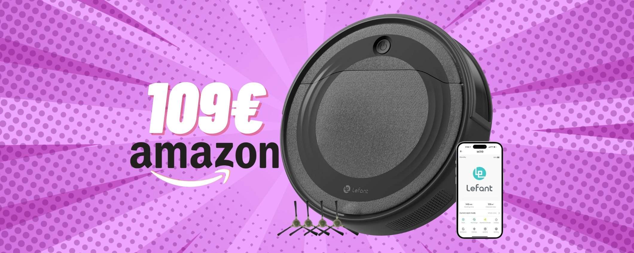 Robot aspirapolvere da 4500Pa per una pulizia completa a costo minimo (109€) Robot aspirapolvere da 4500Pa per una pulizia completa a costo minimo (109€)