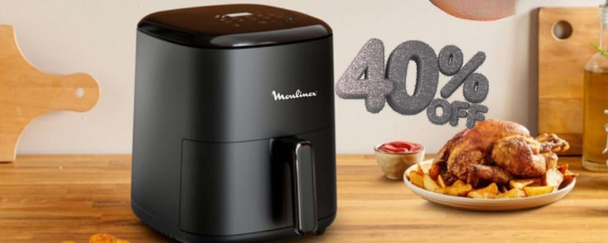 Super SCONTO di 60€ sulla splendida friggitrice ad aria Moulinex oggi tua a 89€ Super SCONTO di 60€ sulla splendida friggitrice ad aria Moulinex oggi tua a 89€