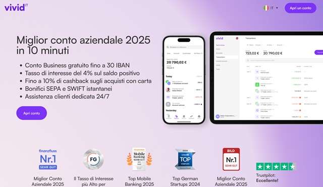vivid money conto aziendale