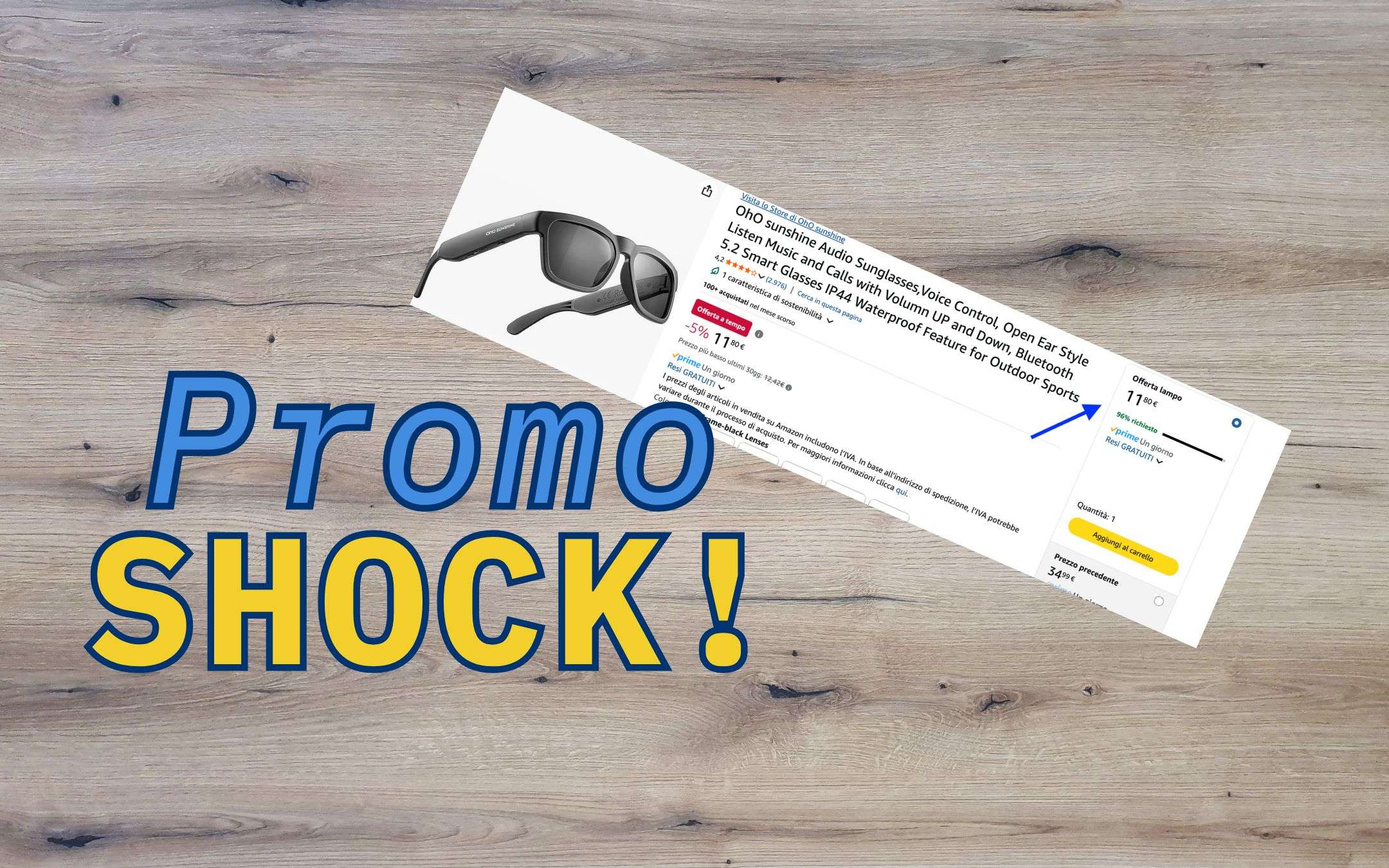Amazon PROMO lampo SHOCK del 4 maggio: ci sono gli occhiali smart a 11€