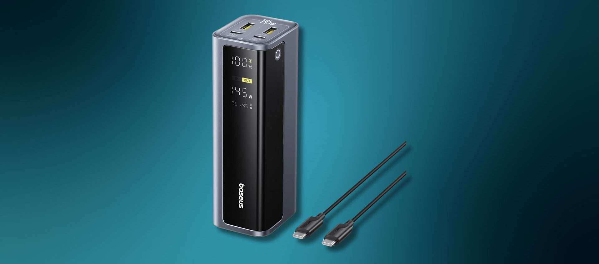 Baseus EnerGeek Powerbank 145W a 53€: super sconto sul mostro da 20.800mAh Baseus EnerGeek Powerbank 145W a 53€: super sconto sul mostro da 20.800mAh