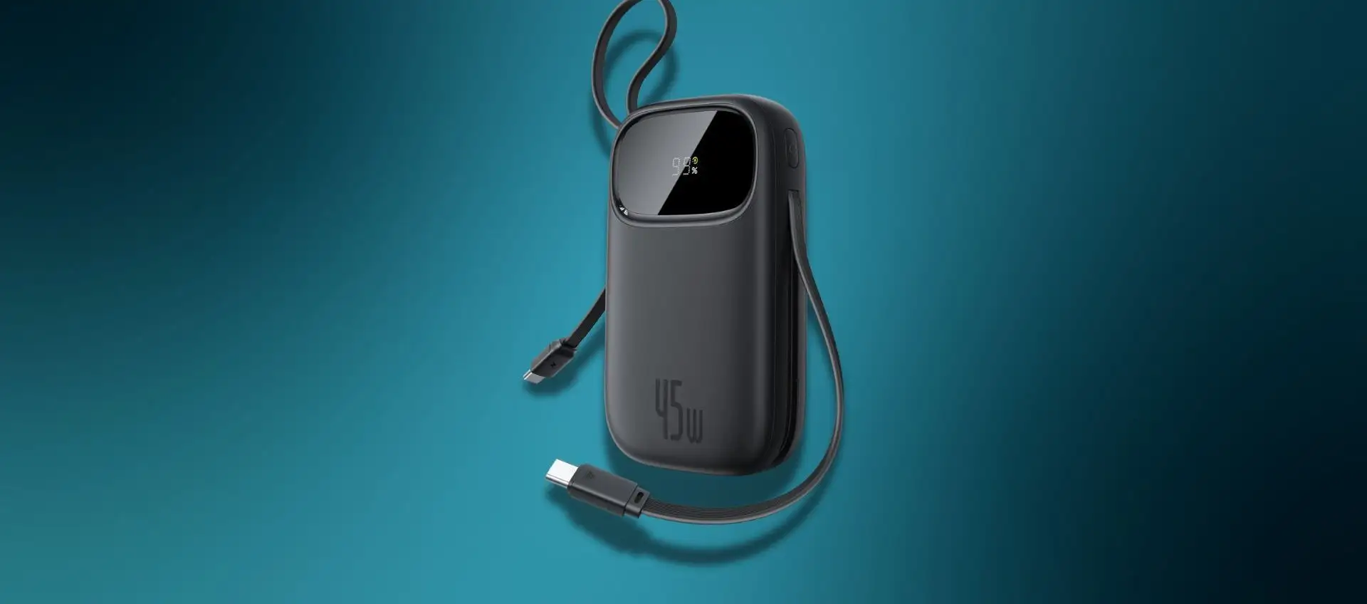 Baseus Powerbank 45W da 20.000mAh a 29,74€: ricarica rapida e cavi USB-C integrati con il 41% di sconto Baseus Powerbank 45W da 20.000mAh a 29,74€: ricarica rapida e cavi USB-C integrati con il 41% di sconto