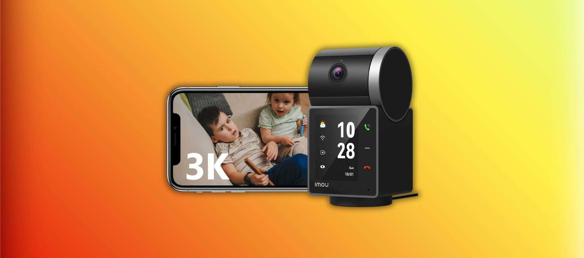 Imou 3K a 69,99€ con coupon da 10€: videocamera Wi-Fi da interno con AI, schermo integrato e chiamata one-touch Imou 3K a 69,99€ con coupon da 10€: videocamera Wi-Fi da interno con AI, schermo integrato e chiamata one-touch