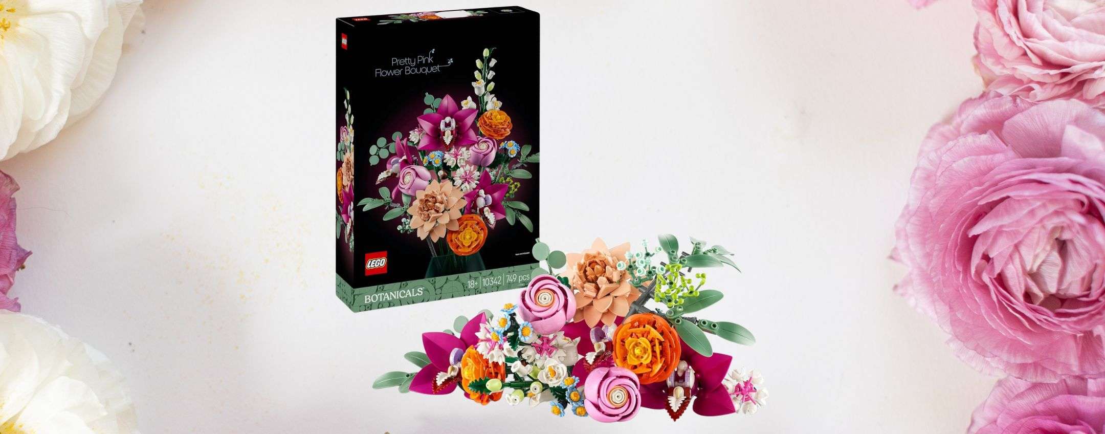 Il Bouquet LEGO di fiori rosa è in OFFERTA LAMPO su Amazon (-24%)