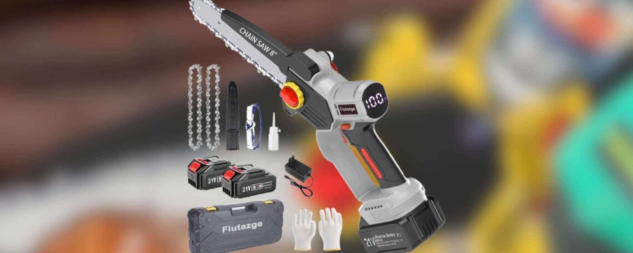 A 35€ prendi un MOSTRO di motosega con barra da 20 cm, 2 batterie e custodia A 35€ prendi un MOSTRO di motosega con barra da 20 cm, 2 batterie e custodia