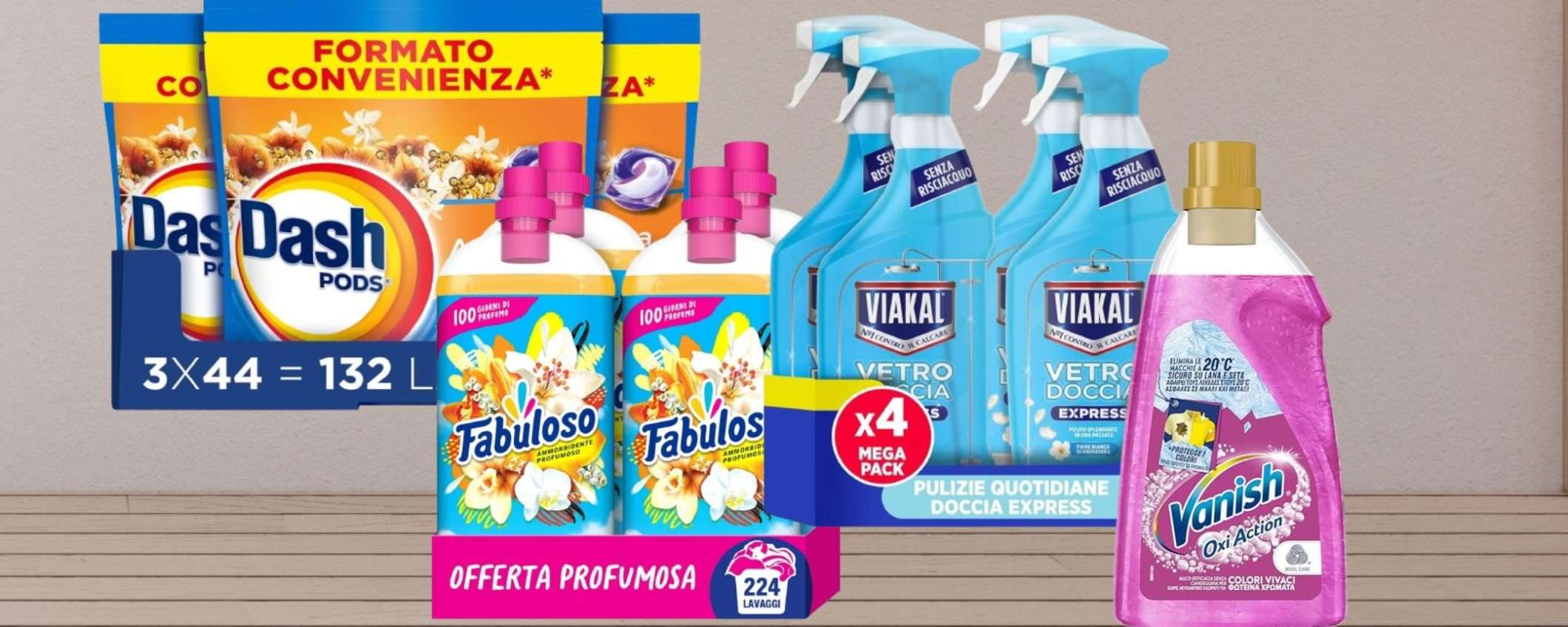 Dash, Swiffer, Lenor, Fairy, Vanish e altri: MEGA SCORTE Amazon da 6,79€ Dash, Swiffer, Lenor, Fairy, Vanish e altri: MEGA SCORTE Amazon da 6,79€