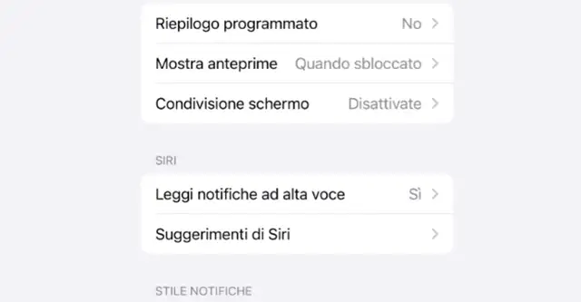 Riepiloghi, anteprime e condivisione dello schermo