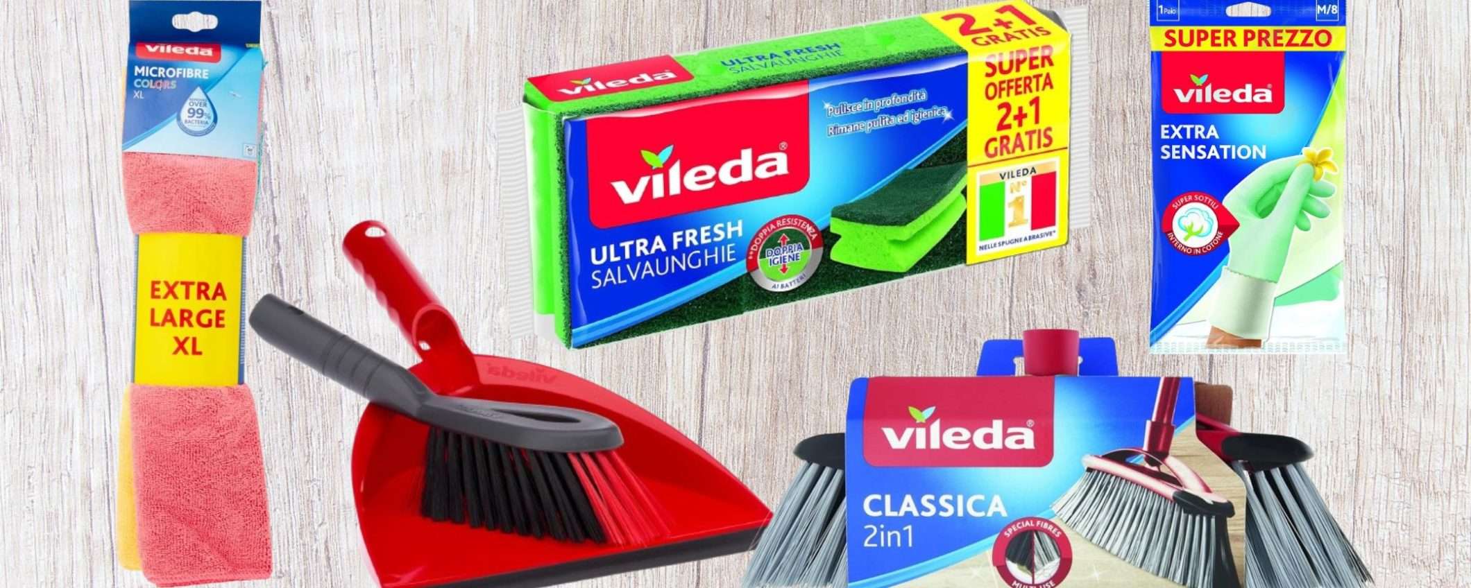 Vileda FUORITUTTO su Amazon: occasioni speciali da 1,29€ a 4,99€ Vileda FUORITUTTO su Amazon: occasioni speciali da 1,29€ a 4,99€