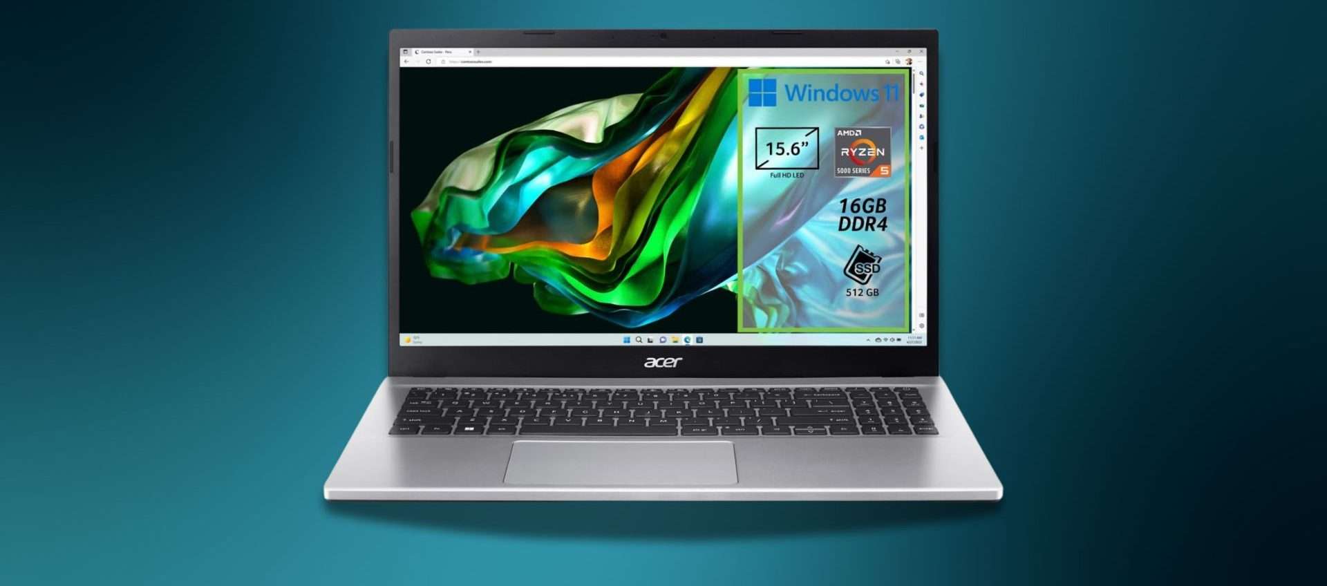 Acer Aspire 3 con Ryzen 5 e 16 GB di RAM a 399€: offerta imperdibile su Amazon