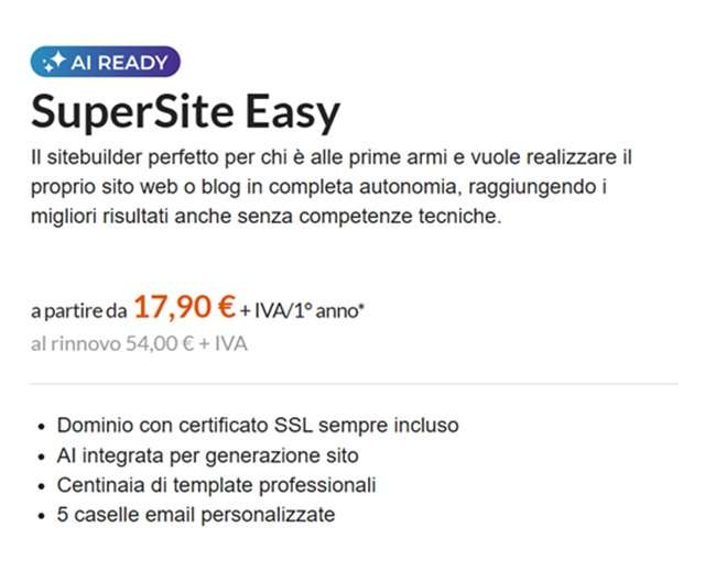 aruba hosting supersite offerta