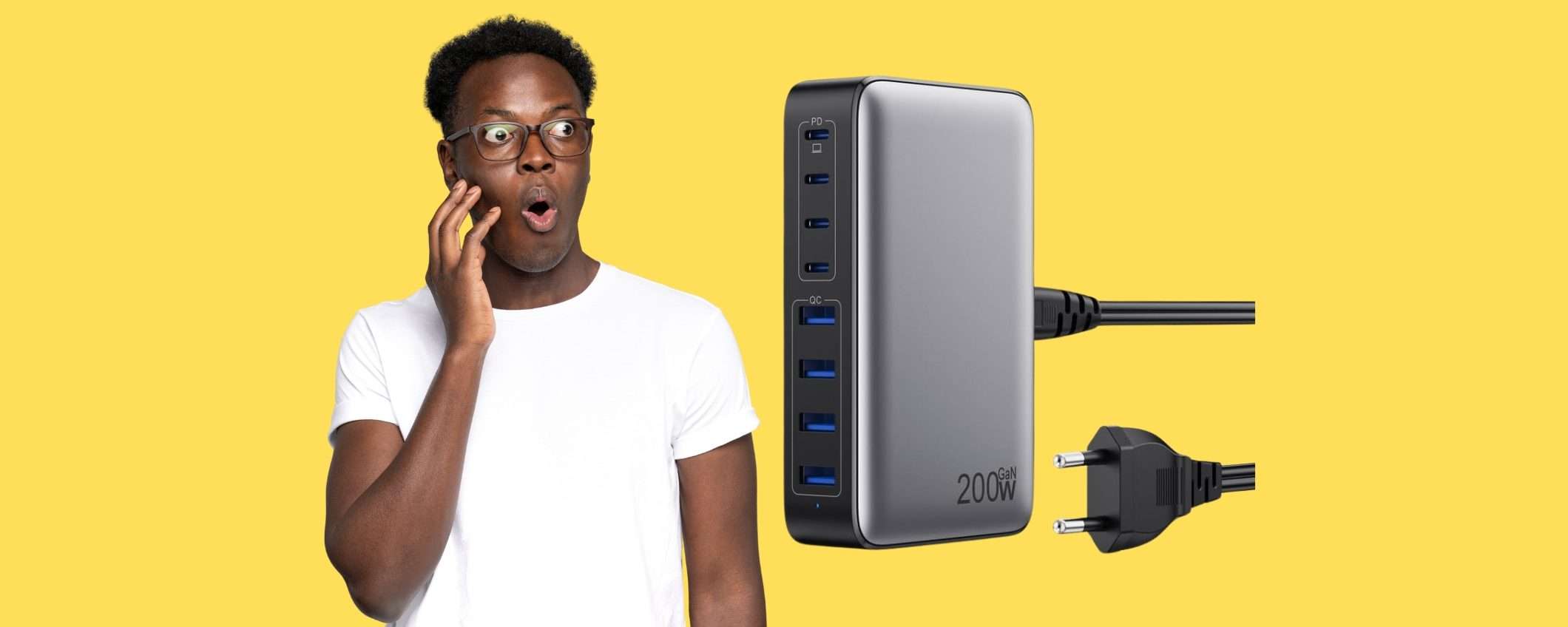 Caricatore USB da 200W con 8 porte oggi in DOPPIO SCONTO (29€) Caricatore USB da 200W con 8 porte oggi in DOPPIO SCONTO (29€)
