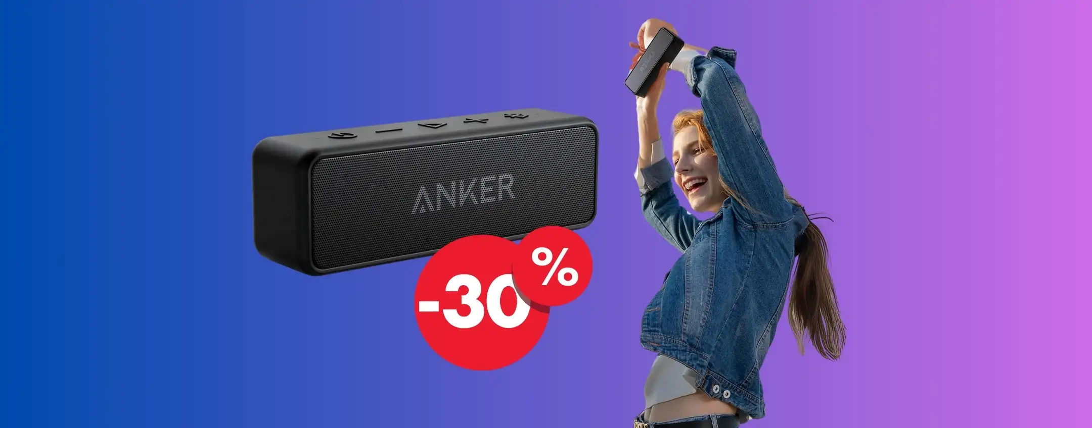 Cassa Bluetooth portatile Anker: spesa minima e audio che spacca