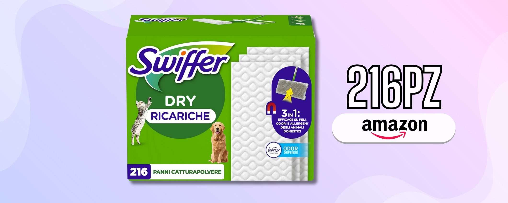 Swiffer Dry: con 216 panni pulisci casa in una passata e a prezzo regalo